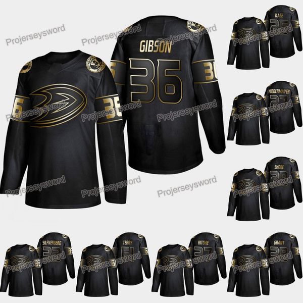 

anaheim ducks john gibson 2019 golden edition jersey ryan miller jakob silfverberg nick ritchie derek grant hampus lindholm troy terry, Black;red