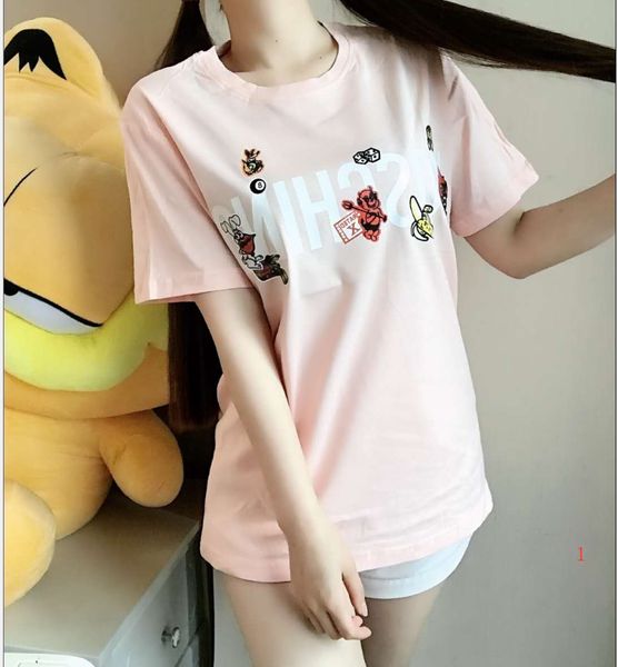 

2020 women designer t shirts gg brand tees colorful letters printed short sleeves patterns style luxury girl nnicorn t shirts lr200413, White