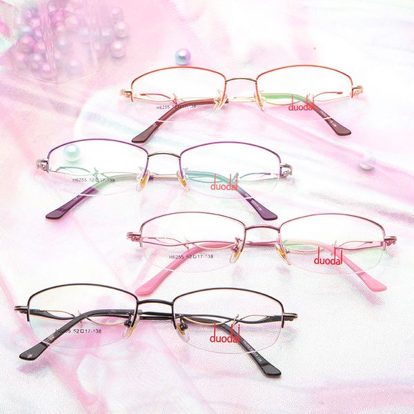 

new lady business eyeglass frame elegant half frame metal nearsightedness eyeglass glasses, Black