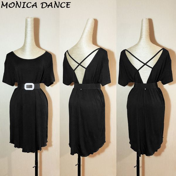 

women black backless latin dance dress dancing clothes dancewear rumba dress latina salsa latin dance costumes l142, Black;red