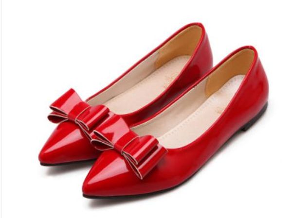 

2020 spring and autumn with new style fashion flat bottom pointed end bowknot women's shoes, Black