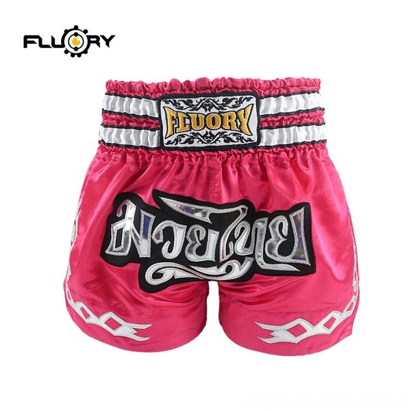 

youth and kids boxing wear athletic & outdoor apparel fluory muay thai shorts embroidered patch kick boxing shorts fashion color pink for, Blue