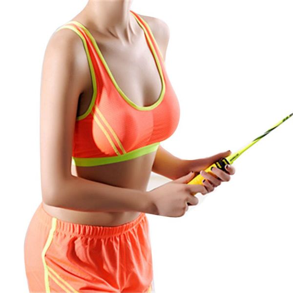 

women sports bra yoga fitness tank racerback wide strap stretch padded workout vest, White;black