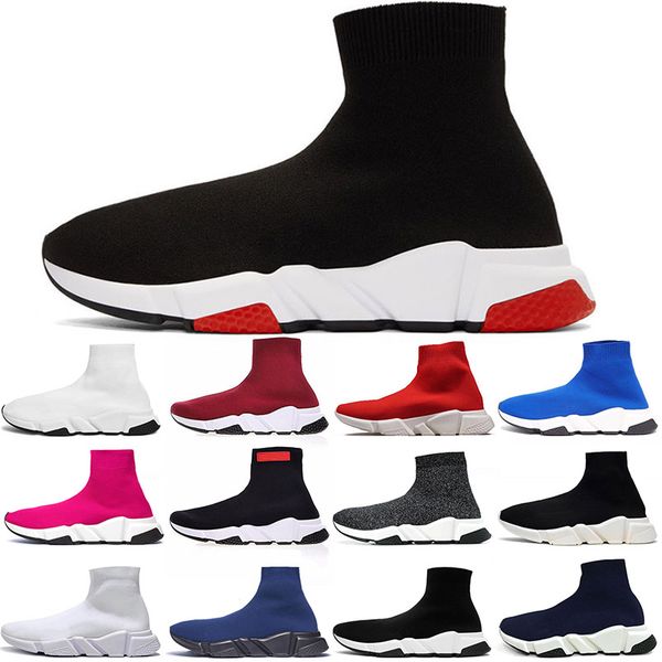 

2019 white red buttom sock trainer spend mens full red sport shoes blue navy blue black pink women designer running shoes size 36-45