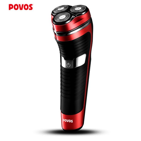 

povos pw831 electric shaver men beard trimmer fully washable 3 blades 2 hours usb fast charging