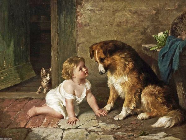 

джордж август холмс playmates 1875 home wall art decor ручная роспись hd печать маслом на холсте wall art холст картины 190903