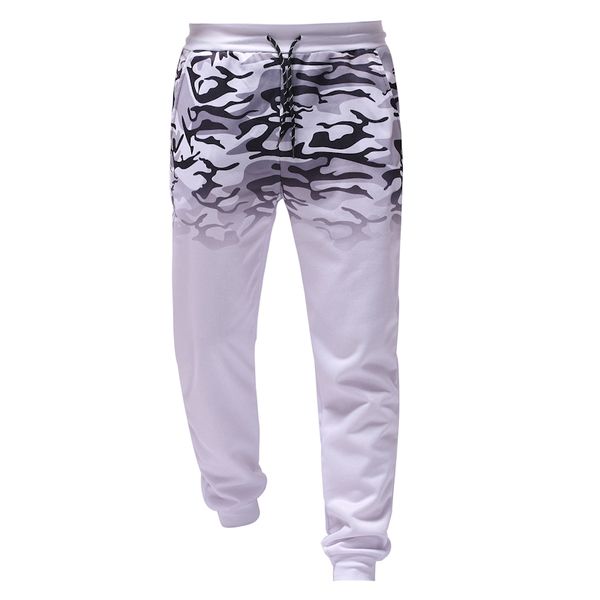 

joggers pants men 2019 hip hop fitness camouflage print male trousers solid contrast color pants sweatpants 3xl, Black