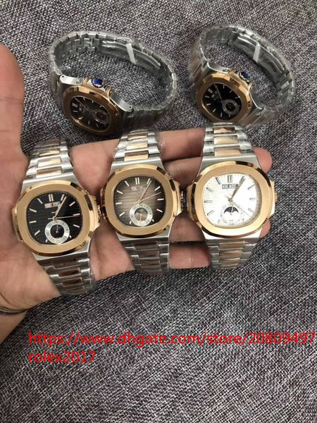 

3 colors mens high upgrade business automatic new nautilus 18k 5726 1a-001 asia mechanical automatic mens 41mm watches transparent back, Slivery;brown