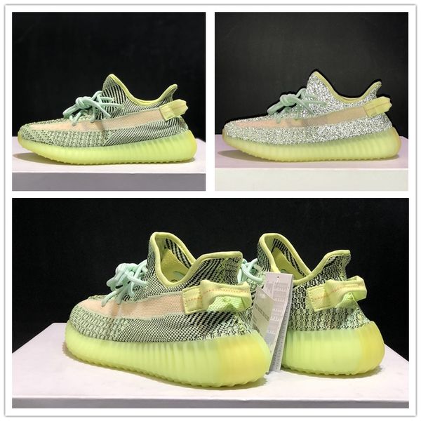 

2019 come with shoes box kanye west yeezreel yecheil yecheil reflective men women running shoes young shoes us 5-13