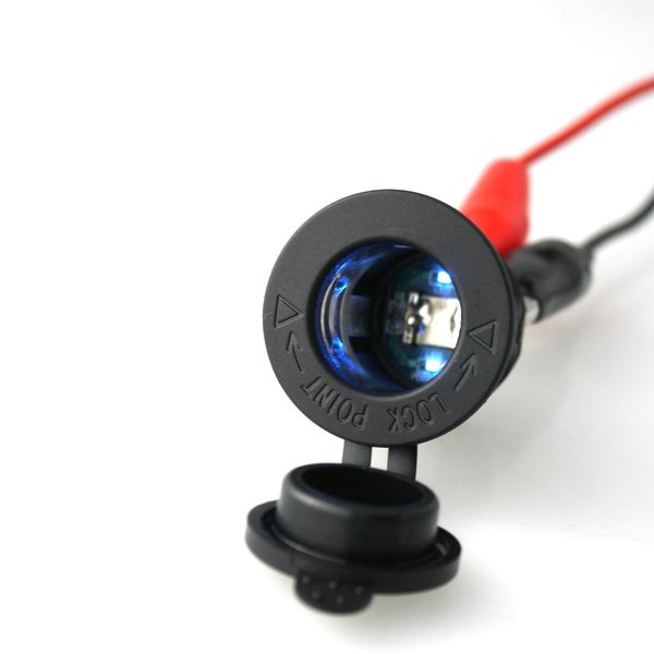 

12v waterproof motorcycle cigarette blue lighter power plug outlet socket