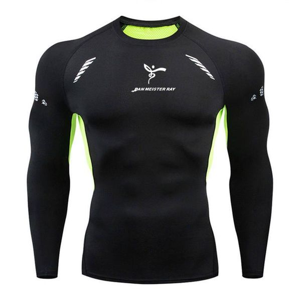 

fashion lead men compression tshirts fitness bodybuilding sportswear t-shirt long sleeve gyms running t shirt men fitness tights, White;black