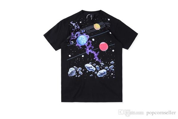 

mens new fashion designer tshirt earth print short sleeve hip hop high street couples versatile casual t-shirt males apparel, White;black