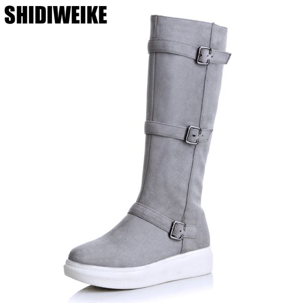 

size 34-43 cold winter snow boots women warm fur inside thick platform shoes women mid-calf zip feminina warm wedges boots, Black