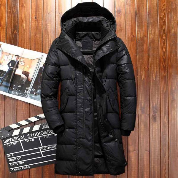

hooded long winter duck down parkas men casual black outwear down jackets male thick down coat fashion puffer jacket