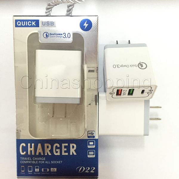 

QC 3.0 Quick Charge Eu США Великобритания Ac дом путешествия стены зарядное устройство 3 пор