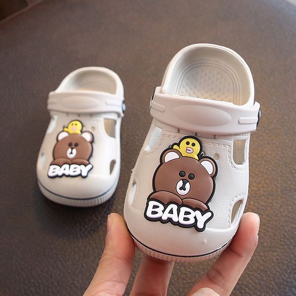 

baby girl sandles clogs garden shoes kids toddler sandals cute cartoon boys shoe slippers summer flip flop children, Black;red