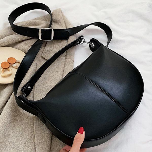 

2020 new women bag pu leather saddle bags fashion solid color lady shoulder messenger bag female luxurys travel handbags purses