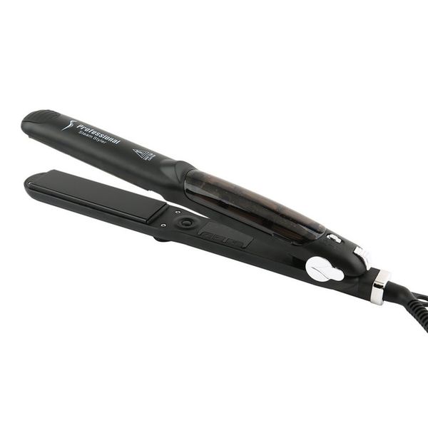 

professional ceramic vapor steam hair straightener hair salon steam styler styling tool salon personal use, Black