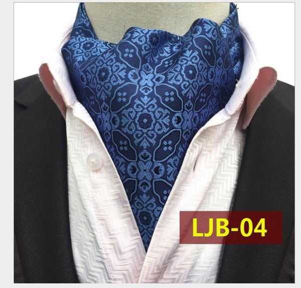 

new type of polyester jacquard british suit shirt collar and scarf, Blue;purple