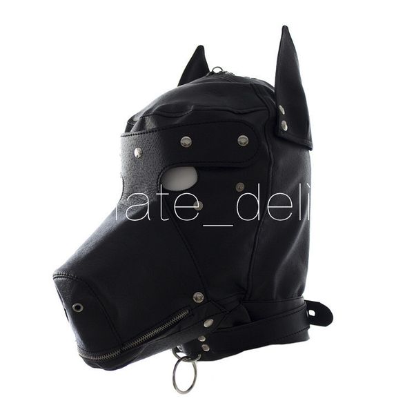 

faux dog mask latex realistic head toys erotic leather dog bondage fetish couples black hood toys for mask rietp