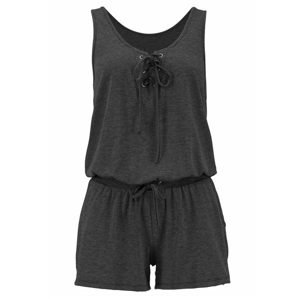 

women sleeveless jumpsuit loose breathable loose casual rompers for summer cgu 88, Black;white