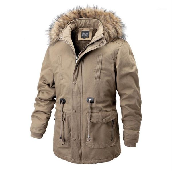

collar warm coats fashion collect waist thick coats mens designer solid winter jacket luxury faux fur, Tan;black