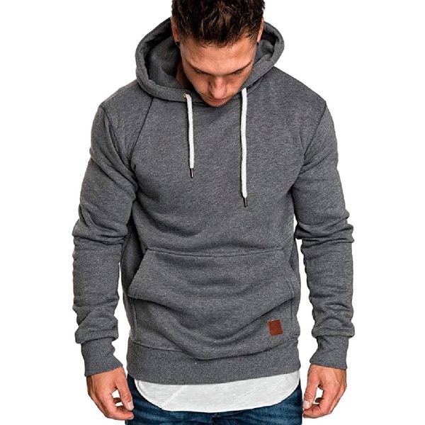 

2019 spring autumn men's hoodies slim hooded sweatshirts mens coats male casual sportswear streetwear brand clothing, Black