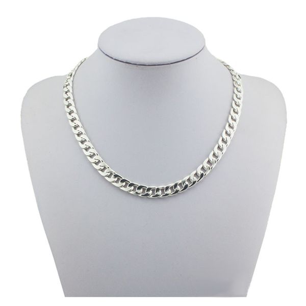 

fashion 925 sterling silver jewelry heavy thick link chain necklace male men's party 5mm wide 18 20 22 inch key chain choker