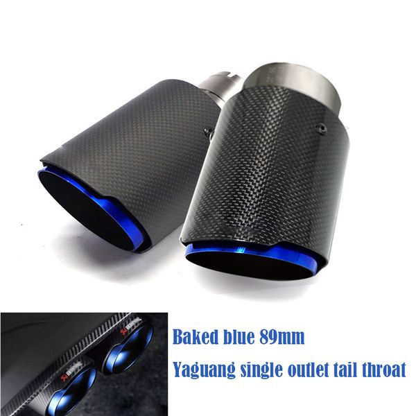 

1pcs akrapovic automobile exhaust tailpipe twill matte muffler tail end general purpose stainless steel straight flange blue