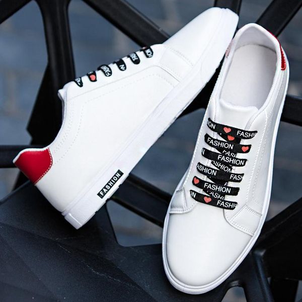 

leather sneakers casual shoes men white sneakers flat 2019 new arrival designer laces comfort sport shoes man, Black