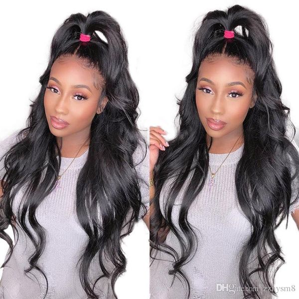 

прямые 13x6 кружева перед парики человеческих волос с волосами младенца глубокая часть кружева фронтальный парик полный конец плотность 150%, Black