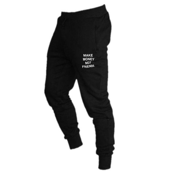 

streetwear мужские бегуны случайные хип-хоп make money не друзья кальсон sweatpants pentalon homme человек брюки roupa homem, Black