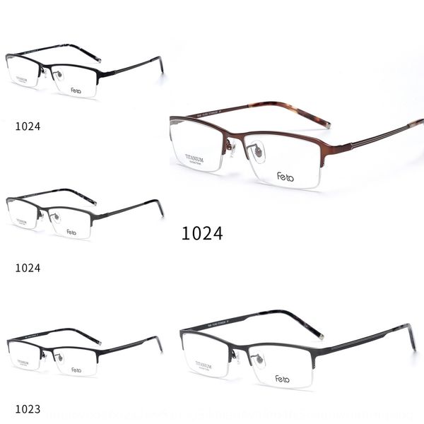 

pure titanium half ultra light myopia frame men's myopia and women's glasses frame finished plain glasses, Silver