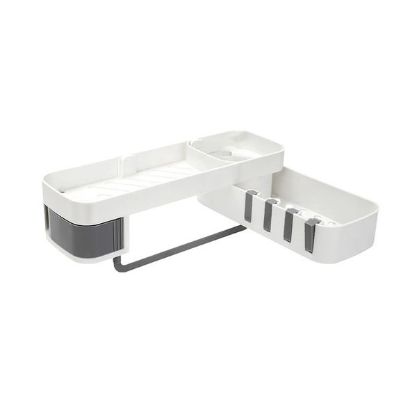 

rotating kitchen shelf rack wall-mounted bathroom punch-storage rack with hook home finishing