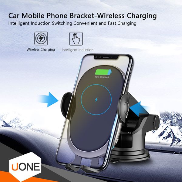 HLY-C6 sem fio Car Charger 10W Carregador Rápido sensor automático Monte Car Air Vent gravidade Phone Holder para o iPhone 11 Pro XS MAX XS 8 Plu