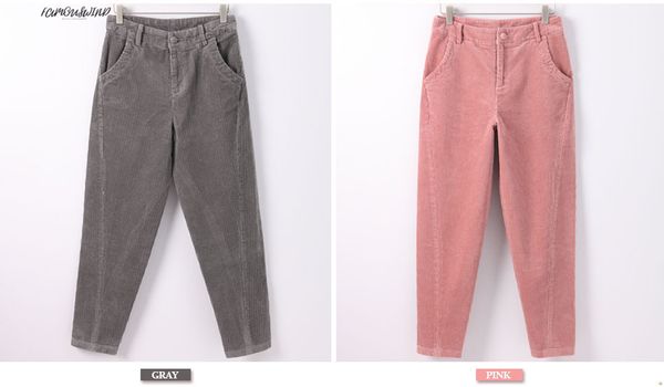 

harem garemay pants womens trousers with high waist female loose casual women fleece pants womens large size corduroy pant 2019, Black;white