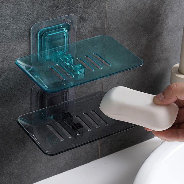 

portable wall-mounted crystal soap shelf leachate soap box tray bathroom storage rack for soaps home bathroom accessories