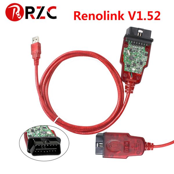 

renolink obd2 forrenault ecu programmer v1.52 cd software key coding uch matching dashboard coding ecu resetting function