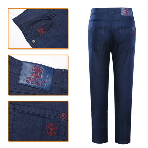 

billionaire jeans men 2020 new fashion comfort embroidery various trouser ng small, Blue