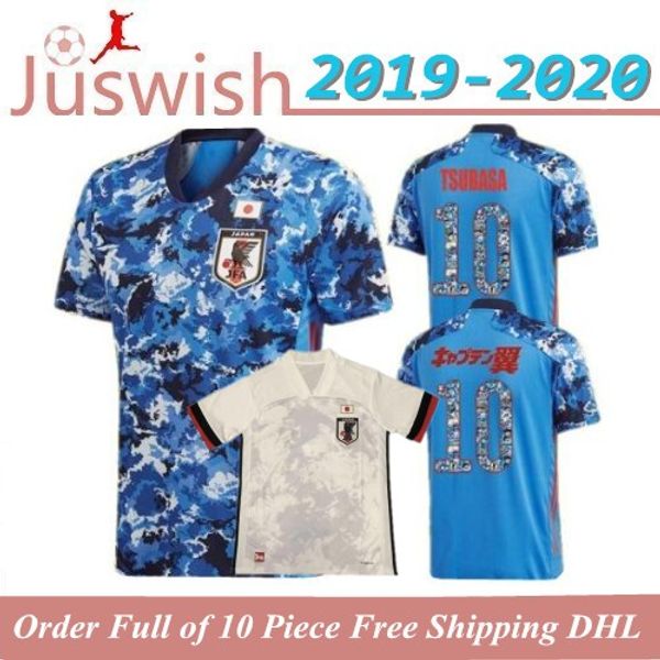 

2020 japan soccer jersey thailand 20 21 captain ozora tsubasa 10# oliver atom minamino kagawa football shirts mens cartoon number, Black;yellow