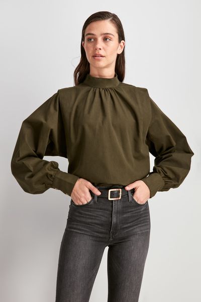 

trendyol upright collar blouse twoaw20bz1021, White