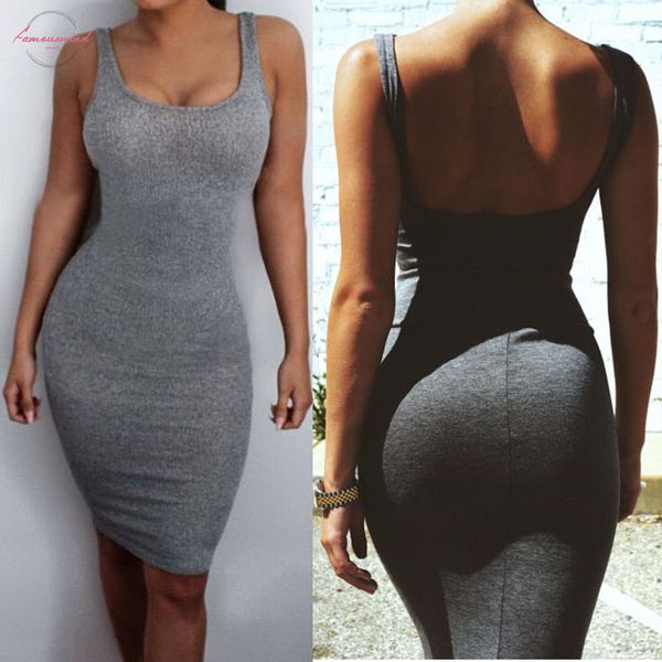 

women package casual dresses hip dress bandage bodycon mini dress high waist slim solid gray casual dress, Black;gray