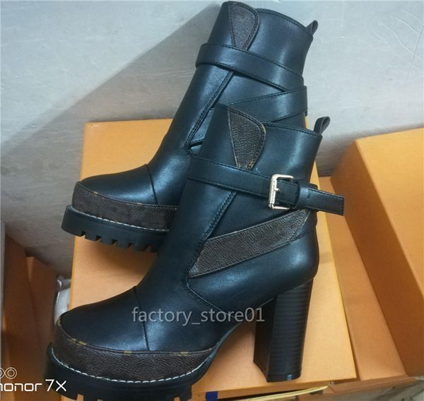 

designers winter new luxury womens shoes martin boots leather lace-up short boots ankle boot fashion women casual shoes sneaker, Black