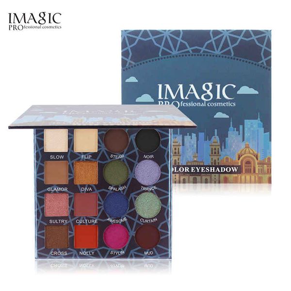 DHL-freies IMAGIC-Schimmer- und MATTE-Lidschatten-Paletten-Make-up 16 Farben Wasserdichter Lidschatten Professionelle Kosmetik 50 Kits / Los