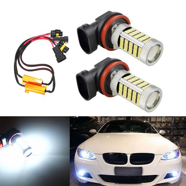 

2x h8 h11 canbus no error led fog lights bulb hb4 9006 car driving running lamp auto leds light 2835smd 1200lm 6000k white