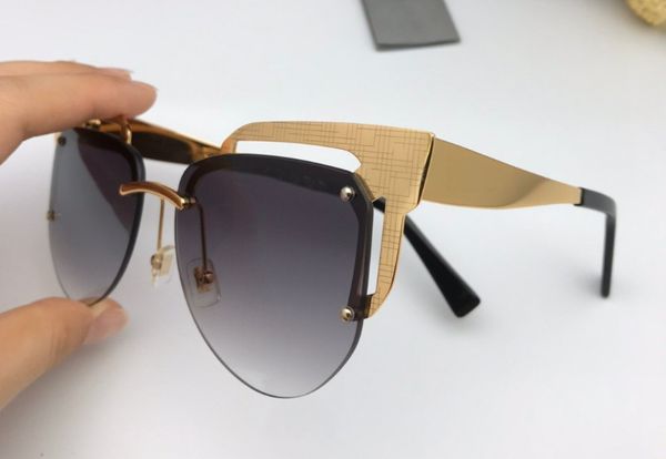 

new selling female sunglasses 085s charming cat eye metal half frame specially designed popular style uv400 protection glasses, White;black