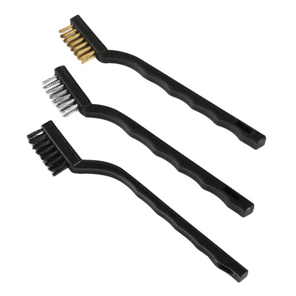 

3pcs steel iron nylon wire brush handle nozzle cleaning bed for 3d