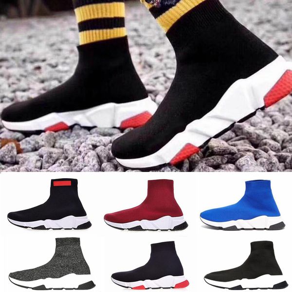 

2019 designer socks shoes fashion men women sneakers speed trainer black white blue pink glitter mens trainers casual shoe runner heavy sole