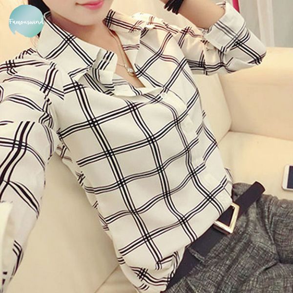 

летняя блузка new turn down cap рукав каллар рубашка женского повседневный tops vadim * женская с длинным рукавом плед одежды, White