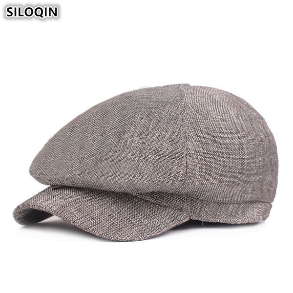 

siloqin мужская белье береты простые моды дышащая hat 2019 summer new язычка caps для берет шапки мужские snapback cap папиных, Blue;gray